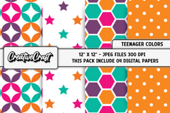 Teenager Colors Digital Paper, teenager colors illustrations Product Image 1