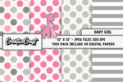 Baby Girl Digital Papers, baby shower digital scrapbooking Product Image 1