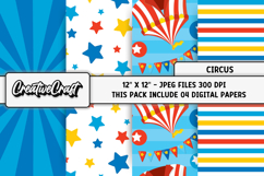 Circus Digital Paper, circus graphic, carnival illustration Product Image 1