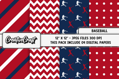 Baseball Sport Digital Paper, baseball graphic illustrations Product Image 1