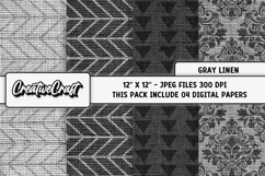 Gray Linen Textures Digital Papers, linen backgrounds design Product Image 1