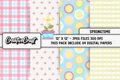 Springtime Digital Papers, spring backgrounds illustrations Product Image 1