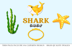 Nautical Shark png clipart, nautical printable illustration Product Image 1