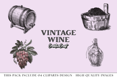 Vintage Wine png Cliparts, vintage graphics illustrations Product Image 1