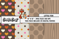 Little Fox Digital Papers, scrapbooking backgrounds designs Product Image 1