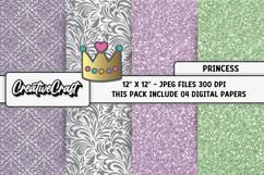 Princess Digital Paper, princess background illustrations Product Image 1