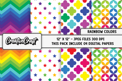 Rainbow Colors Digital Papers, scrapbook backgrounds designs Product Image 1