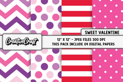 Valentines Day Digital Papers, valentines day illustrations Product Image 1