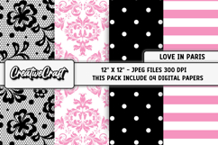 Love Paris Digital Papers, scrapbooking, backgrounds designs Product Image 1