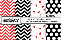 Ladybug Digital Paper, ladybug scrapbook backgrounds designs Product Image 1