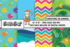 Christmas Summer Digital Paper, christmas background designs Product Image 1