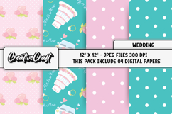 Wedding Digital Papers, wedding backgrounds illustrations Product Image 1
