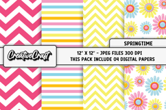Springtime Digital Papers, spring backgrounds illustrations Product Image 1