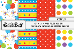 Circus Digital Paper, circus graphic, carnival illustration Product Image 1