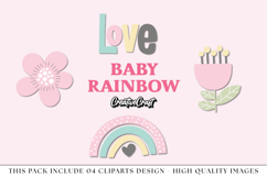 Baby Rainbow png clipart, baby shower rainbow illustrations Product Image 1