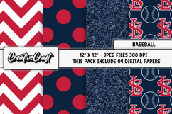 Baseball Sport Digital Paper, baseball graphic illustrations Product Image 1