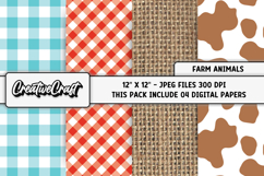 Farm Animals Digital Papers, farm animals background designs Product Image 1