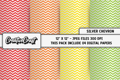 Silver Chevron Digital Papers, chevron background designs Product Image 1