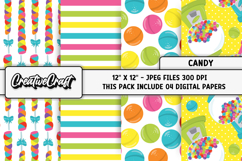 Candy World Digital Papers, scrapbooking backgrounds designs Product Image 1