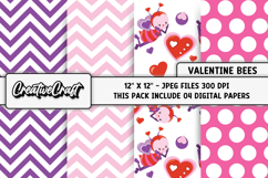 Valentines Day Digital Papers, valentines day illustrations Product Image 1