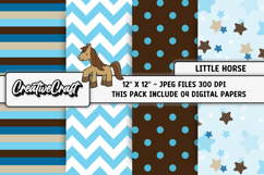 Little Horse Digital Papers, cowboy backgrounds illustration Product Image 1