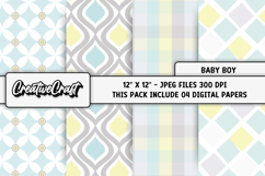 Baby Boy Digital Paper, baby boy graphics, baby illustration Product Image 1