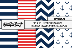 Nautical Digital Papers, scrapbooking backgrounds designs Product Image 1