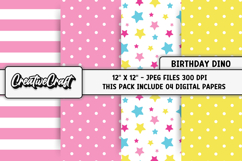 Happy Birthday Digital Papers, scrapbook backgrounds designs Product Image 1