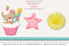 Birthday Bear png clipart, birthday clip art illustrations Product Image 1