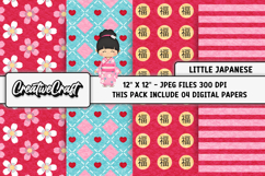 Little Japanese Digital Papers, scrapbook background designs Product Image 1