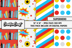 Superhero Digital Papers, scrapbooking backgrounds designs Product Image 1