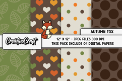 Autumn Fall Digital Paper, thanksgiving digital scrapbook Product Image 1
