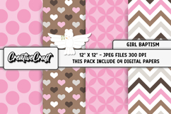Girl Baptism Digital Papers, backgrounds, designs scrapbook Product Image 1