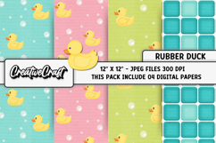 Rubber Duck Digital Paper, baby graphics, baby illustrations Product Image 1