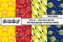 Toys Movie Digital Papers, scrapbooking backgrounds designs Product Image 1