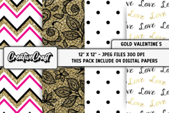 Valentines Day Digital Papers, scrapbook backgrounds designs Product Image 1