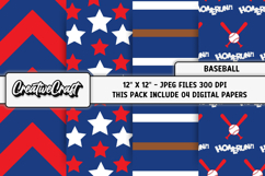 Baseball Sport Digital Paper, baseball graphic illustrations Product Image 1