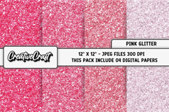 Pink Glitter Digital Papers, pink glitter background designs Product Image 1