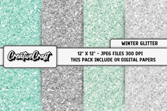 Winter Glitter Digital Papers, winter colors digital papers Product Image 1
