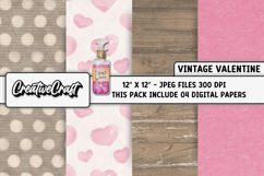 Vintage Valentine Digital Papers, vintage background designs Product Image 1