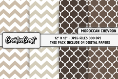 Moroccan Chevron Digital Papers, moroccan backgrounds design Product Image 1