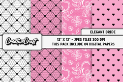 Elegant Bride Digital Papers, wedding background designs Product Image 1