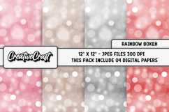Rainbow Bokeh Digital Papers, bokeh backgrounds illustration Product Image 1
