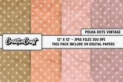 Polka Dot Vintage Digital Papers, vintage backgrounds design Product Image 1