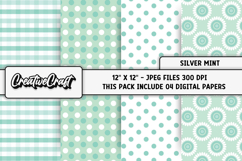 Silver Mint Digital Papers, scrapbooking backgrounds designs Product Image 1