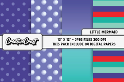 Little Mermaid Digital Papers, scrapbook backgrounds designs Product Image 1