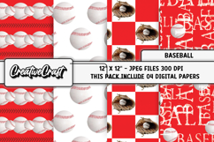 Baseball Sport Digital Paper, baseball graphic illustrations Product Image 1