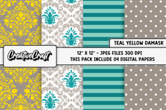 Damask Digital Paper, damask digital scrapbook illustrations Product Image 1