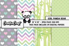 Baby Panda Bear Digital Papers, scrapbook background designs Product Image 1