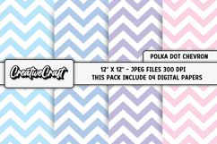 Polka Dot Chevron Digital Papers, chevron background designs Product Image 1
